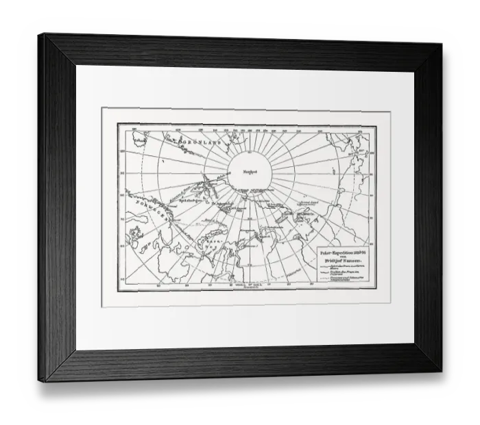 Framed Print : Polar expedition by Fridtjof Nansen, wood engraving, published in 1899 Framed Print : Polar expedition by Fridtjof Nansen, wood engraving, published in 1899