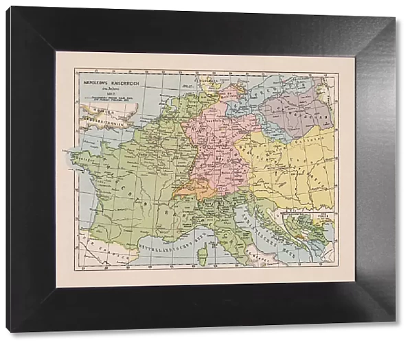 Map of the Napoleonic Empire in 1812, chromolithograph, published 1900