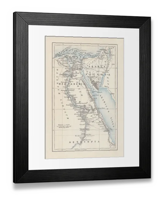Framed Print : Map of Egypt during the Roman Empire, lithograph, published 1893 Framed Print : Map of Egypt during the Roman Empire, lithograph, published 1893