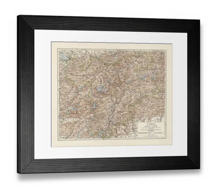 Framed Print : Tyrol, historical region in Austria and Italy, lithograph, published 1897 Framed Print : Tyrol, historical region in Austria and Italy, lithograph, published 1897