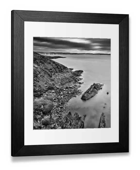 Framed Print : Coasts of Ireland - Old Head in BW Framed Print : Coasts of Ireland - Old Head in BW