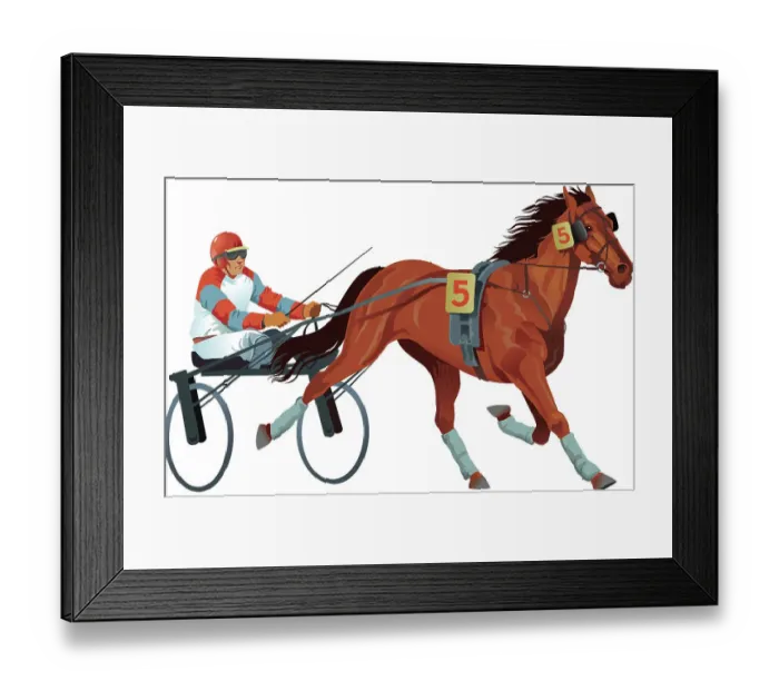 Framed Print : harness racing - light Framed Print : harness racing - light