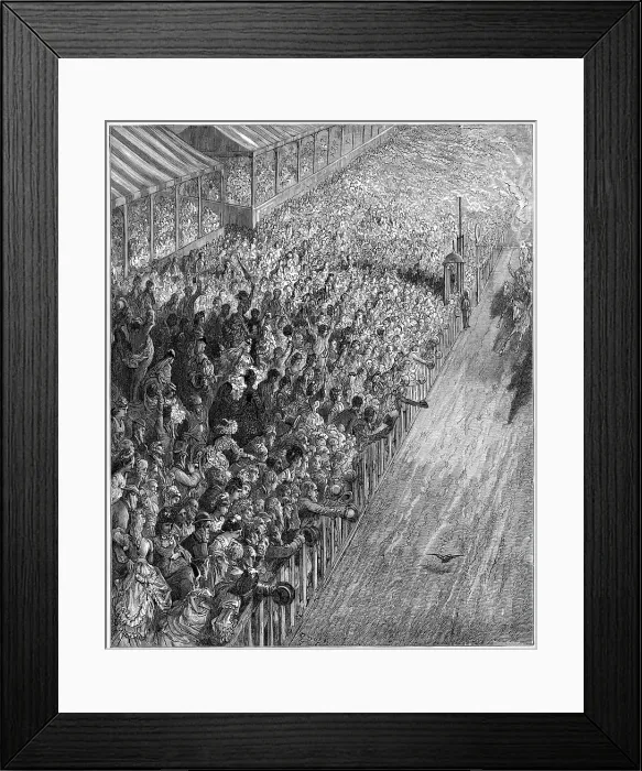 Framed Print : Victorian London - Finish of the Race Framed Print : Victorian London - Finish of the Race