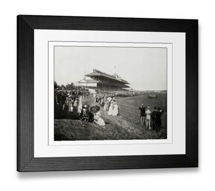 Framed Print : Antique photograph of horserace derby in Chicago Framed Print : Antique photograph of horserace derby in Chicago