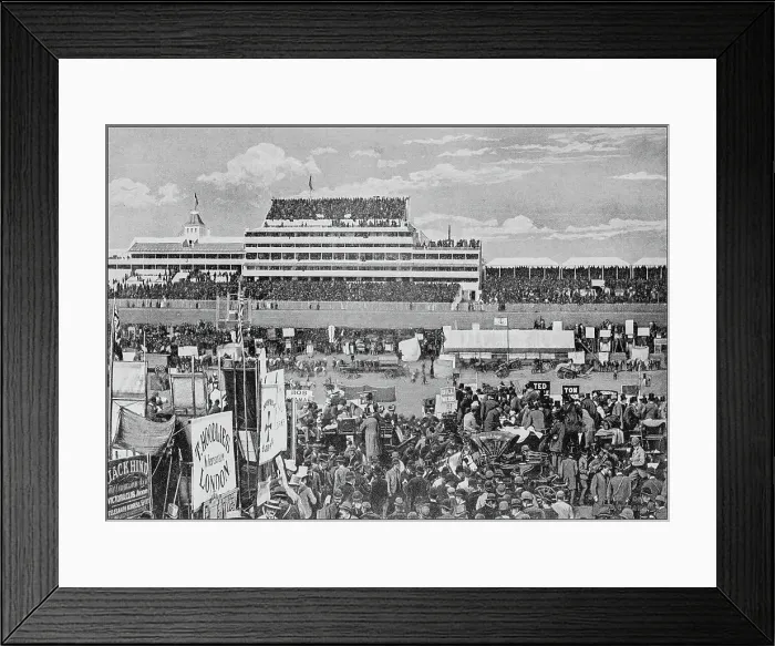 Framed Print : Antique black and white photograph of England and Wales: Derby Day, Epsom Framed Print : Antique black and white photograph of England and Wales: Derby Day, Epsom