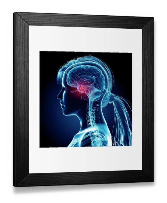 Framed Print : Female brain, computer artwork Framed Print : Female brain, computer artwork