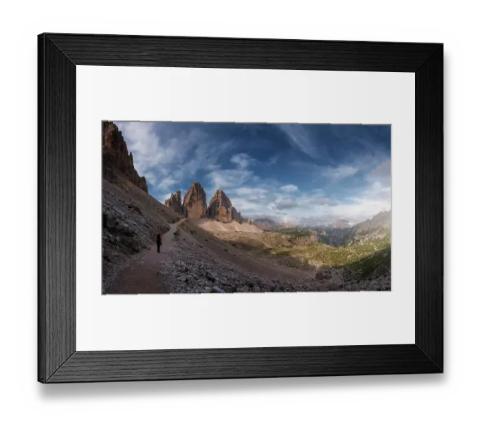 Framed Print : Hiker on Tre Cime Framed Print : Hiker on Tre Cime