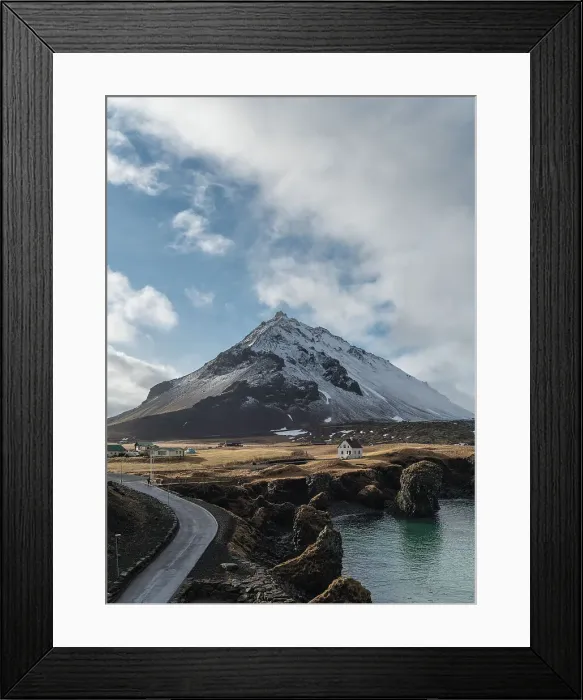 Framed Print : Arnarstapi and Stapafell mountain Framed Print : Arnarstapi and Stapafell mountain