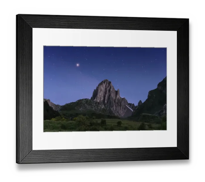 Framed Print : Jupiter rising at Mampodre Glacial Cirque