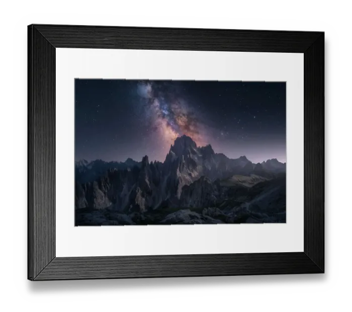Framed Print : Dolomites Mountains at night, UNESCO World Heritage Site Framed Print : Dolomites Mountains at night, UNESCO World Heritage Site