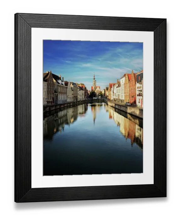 Framed Print : Reflejos. Brujas city with reflection Framed Print : Reflejos. Brujas city with reflection