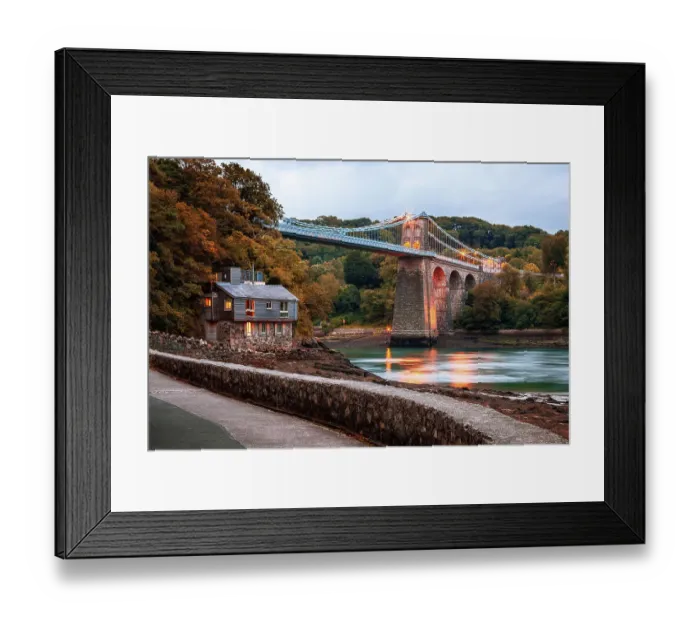 Framed Print : Menai Suspension Bridge, Anglesey, Wales Framed Print : Menai Suspension Bridge, Anglesey, Wales
