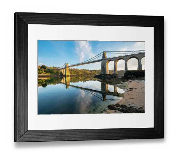 Framed Print : Menai Suspension Bridge, Anglesey, North Wales Framed Print : Menai Suspension Bridge, Anglesey, North Wales