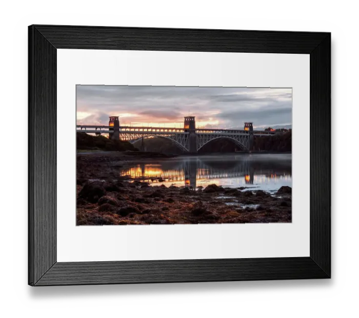 Framed Print : Pre-Sunrise, Britannia Bridge, Anglesey, Wales Framed Print : Pre-Sunrise, Britannia Bridge, Anglesey, Wales