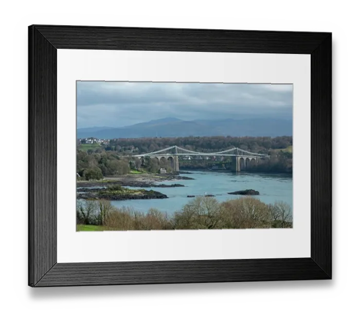 Framed Print : Menai Suspension Bridge, Menai Strait, LLanfair Pwllgwyngyll, Isle of Anglesey, Wales, United Kingdom, Europe Framed Print : Menai Suspension Bridge, Menai Strait, LLanfair Pwllgwyngyll, Isle of Anglesey, Wales, United Kingdom, Europe