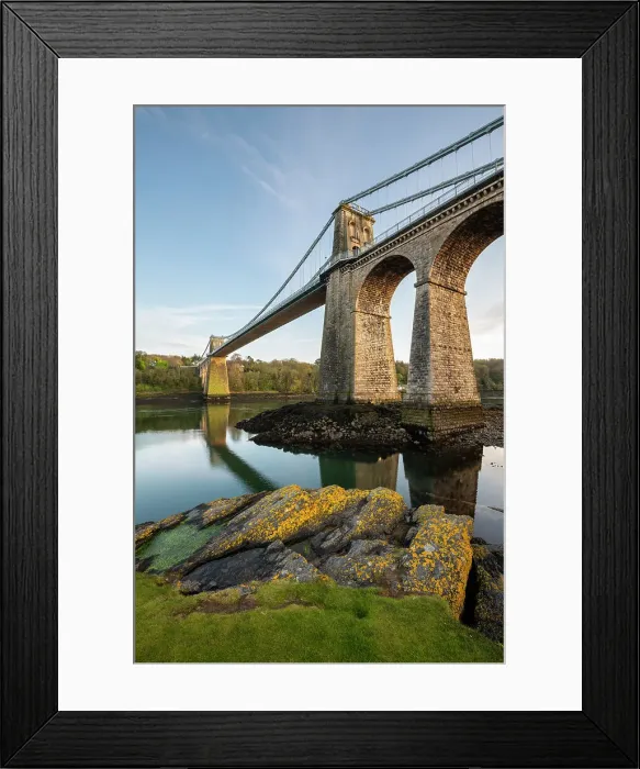 Framed Print : Menai Suspension Bridge, Anglesey, North Wales Framed Print : Menai Suspension Bridge, Anglesey, North Wales