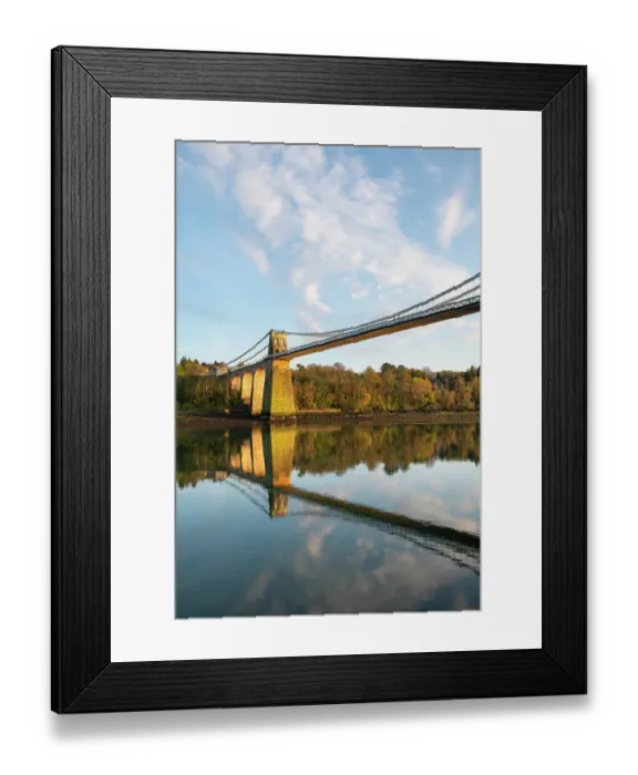 Framed Print : Menai Suspension Bridge, Anglesey, North Wales Framed Print : Menai Suspension Bridge, Anglesey, North Wales