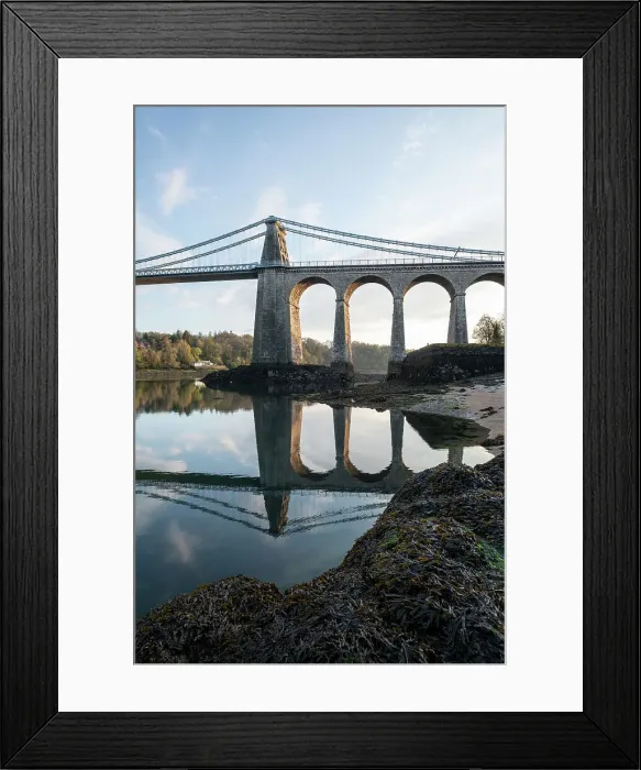 Framed Print : Menai Suspension Bridge, Anglesey, North Wales Framed Print : Menai Suspension Bridge, Anglesey, North Wales