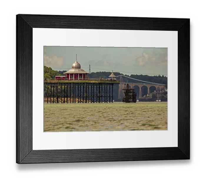 Framed Print : Menai bridge and Bangor Pier, Wales, United Kingdom Framed Print : Menai bridge and Bangor Pier, Wales, United Kingdom