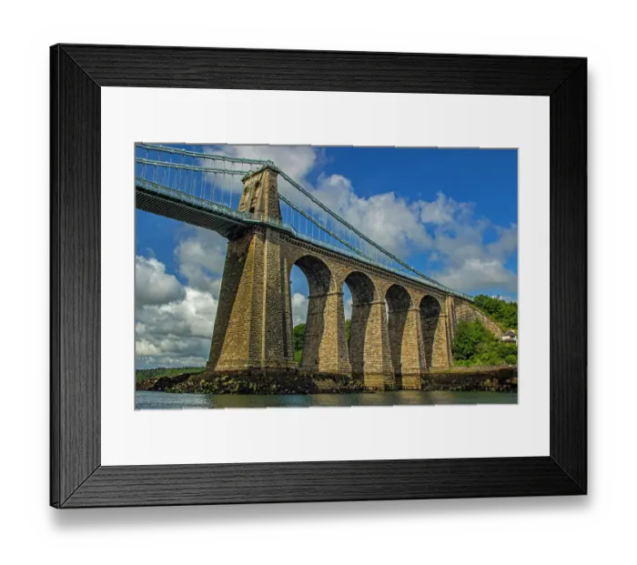 Framed Print : Menai Suspension Bridge, Wales, United Kingdom Framed Print : Menai Suspension Bridge, Wales, United Kingdom