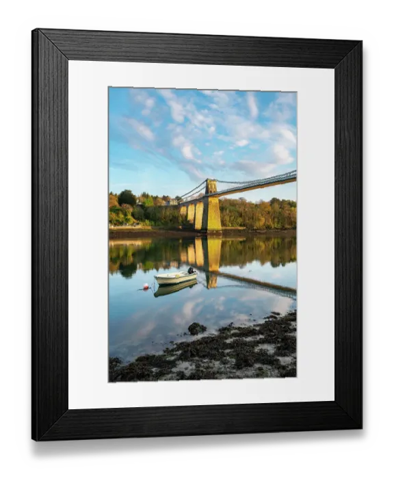 Framed Print : Menai Suspension Bridge, Anglesey, North Wales Framed Print : Menai Suspension Bridge, Anglesey, North Wales