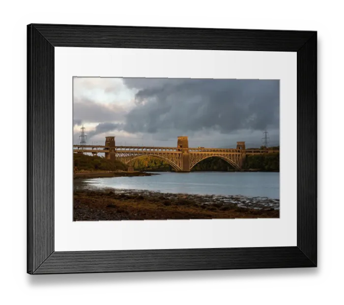 Framed Print : The Britannia Bridge on the Menai Strait, Anglesey, North Wales Framed Print : The Britannia Bridge on the Menai Strait, Anglesey, North Wales