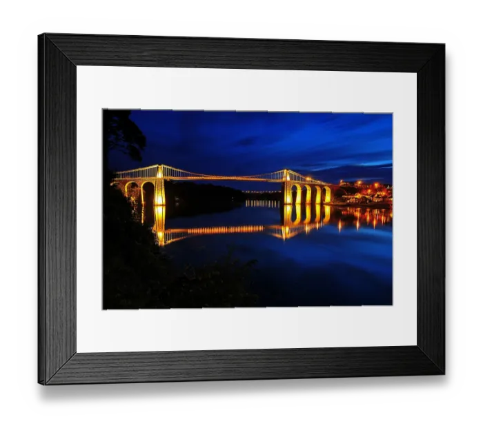 Framed Print : The Menai Bridge Reflections Framed Print : The Menai Bridge Reflections