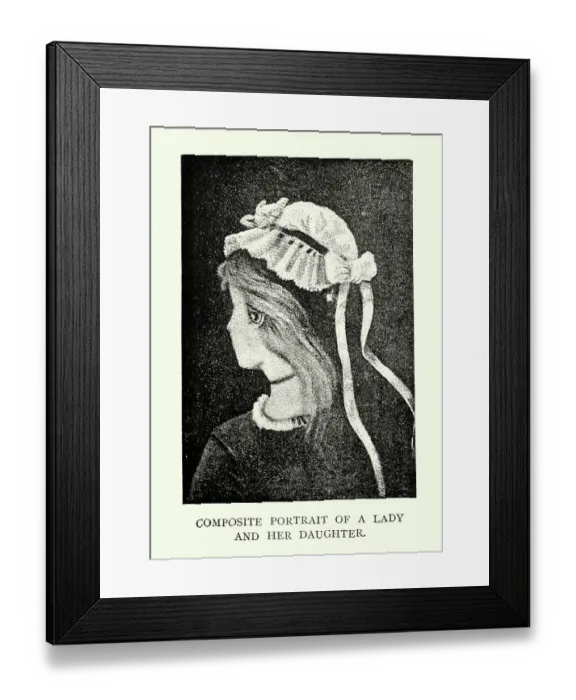 Framed Print : Optical illusion, Portrait of a lady and her daughter, 19th Century Framed Print : Optical illusion, Portrait of a lady and her daughter, 19th Century