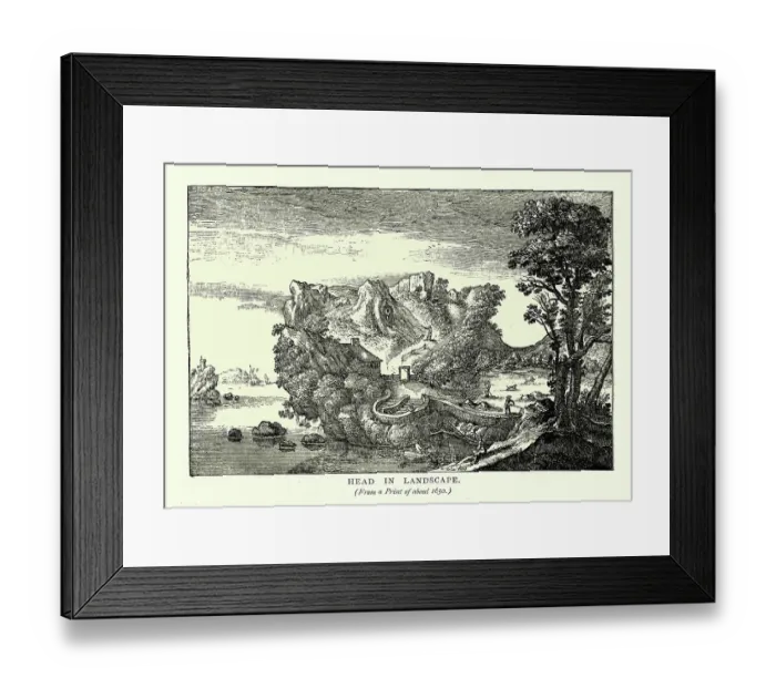 Framed Print : Illusion puzzle picture picture, Head in the landscape Framed Print : Illusion puzzle picture picture, Head in the landscape