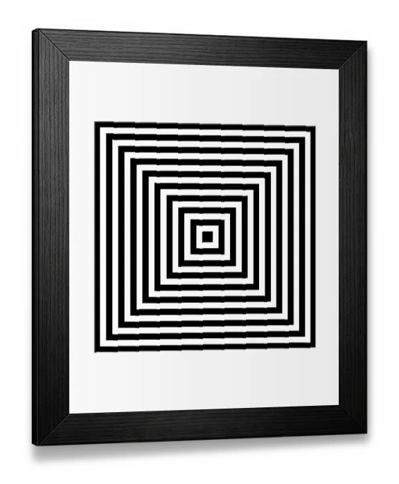 Framed Print : Halftone abstract background of concentric black and white squares Framed Print : Halftone abstract background of concentric black and white squares