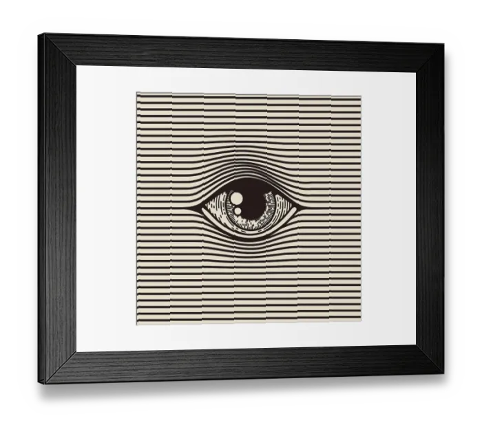 Framed Print : Spy eye vintage styled engraving illustration Framed Print : Spy eye vintage styled engraving illustration