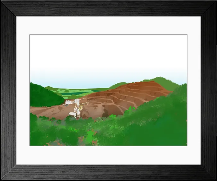 Framed Print : Quarrying and deforestation Framed Print : Quarrying and deforestation