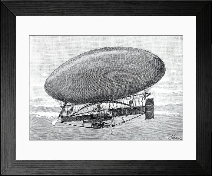 Framed Print : Aerostat airship of M.C. Campbell, lost at sea on July 10, 1889 Framed Print : Aerostat airship of M.C. Campbell, lost at sea on July 10, 1889
