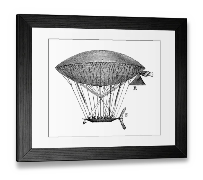 Framed Print : Antique illustration: Zeppelin Framed Print : Antique illustration: Zeppelin