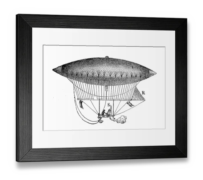 Framed Print : Antique illustration: Zeppelin Framed Print : Antique illustration: Zeppelin