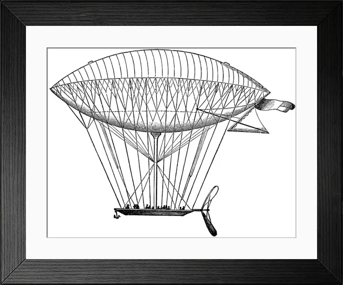 Framed Print : Blimp. Engraving of Blimp Framed Print : Blimp. Engraving of Blimp