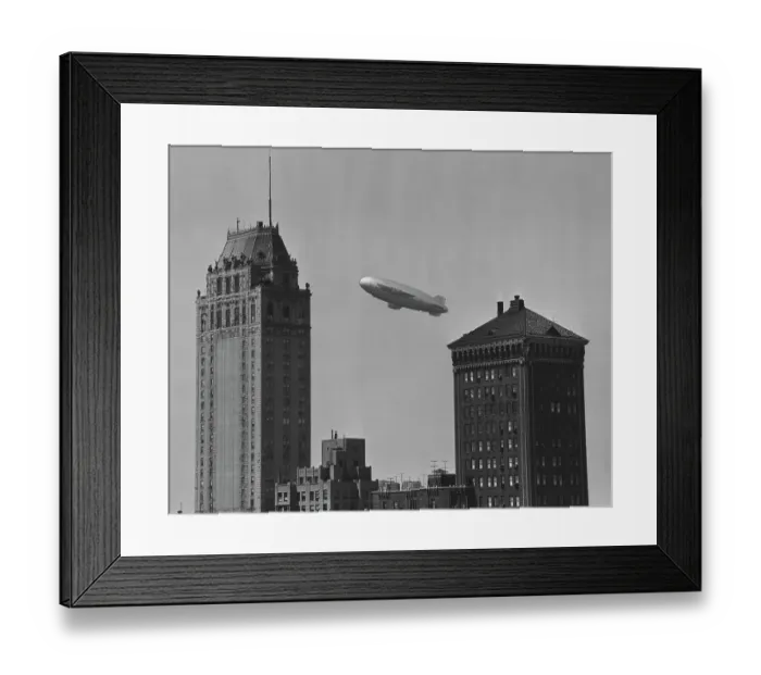 Framed Print : Airship Over Manhattan Framed Print : Airship Over Manhattan
