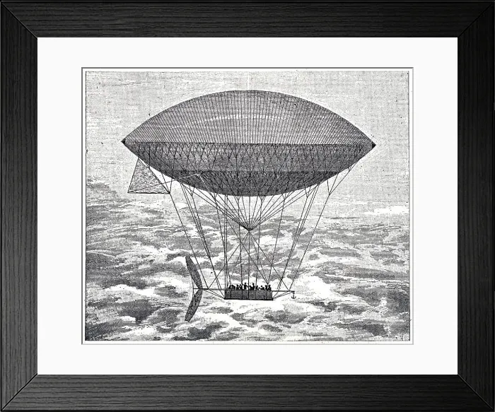 Framed Print : The dirigible aerostat with propeller and animated motor of M. Dupuy-de-Lome, February 2, 1872 Framed Print : The dirigible aerostat with propeller and animated motor of M. Dupuy-de-Lome, February 2, 1872