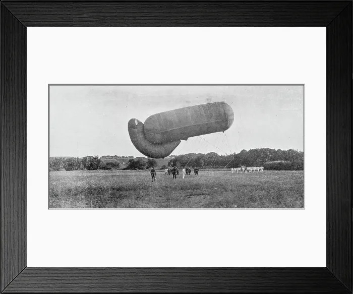 Framed Print : Navy and Army antique historical photographs: German War Balloon Framed Print : Navy and Army antique historical photographs: German War Balloon