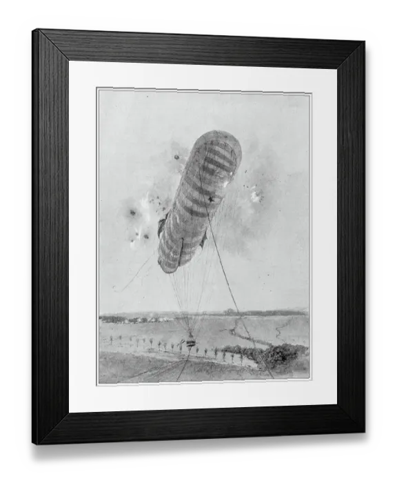 Framed Print : Antique image from British magazine: German Artillery practice Framed Print : Antique image from British magazine: German Artillery practice