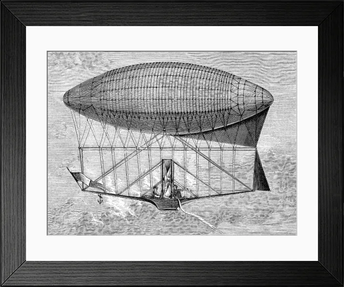 Framed Print : Henri Dupuy de Lome Navigable Balloon, First Design (October 1870) - 19th Century Framed Print : Henri Dupuy de Lome Navigable Balloon, First Design (October 1870) - 19th Century
