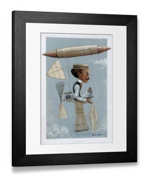 Framed Print : Cartoon portrait of Alberto Santos-Dumont Framed Print : Cartoon portrait of Alberto Santos-Dumont
