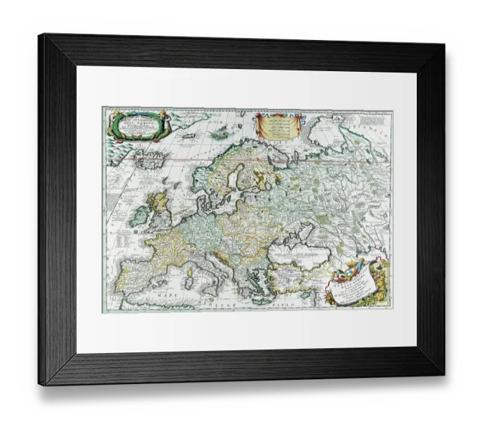 Framed Print : Map of Europe Framed Print : Map of Europe