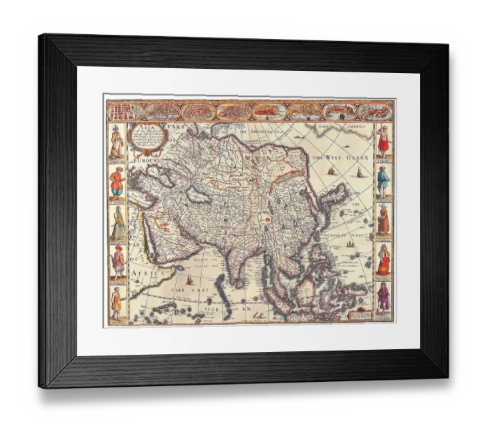Framed Print : Map of Asia Framed Print : Map of Asia