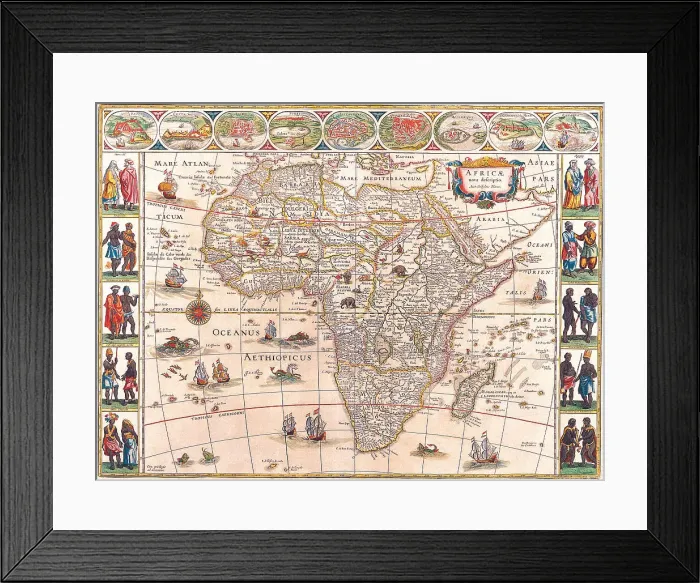 Framed Print : Map of Africa Framed Print : Map of Africa