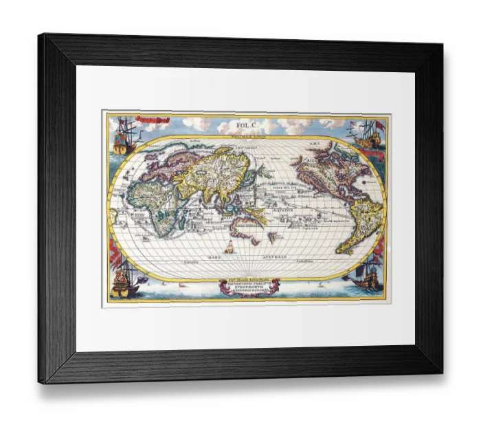 Framed Print : Map of the World Framed Print : Map of the World