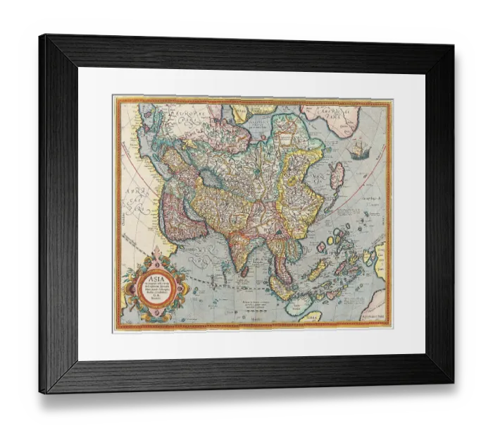 Framed Print : Map of Asia Framed Print : Map of Asia