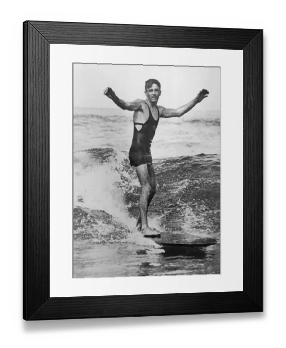 Framed Print : Surf Man. circa 1930: A man surfing in the sea. (Photo by Hulton Archive / Getty Images) Framed Print : Surf Man. circa 1930: A man surfing in the sea. (Photo by Hulton Archive / Getty Images)