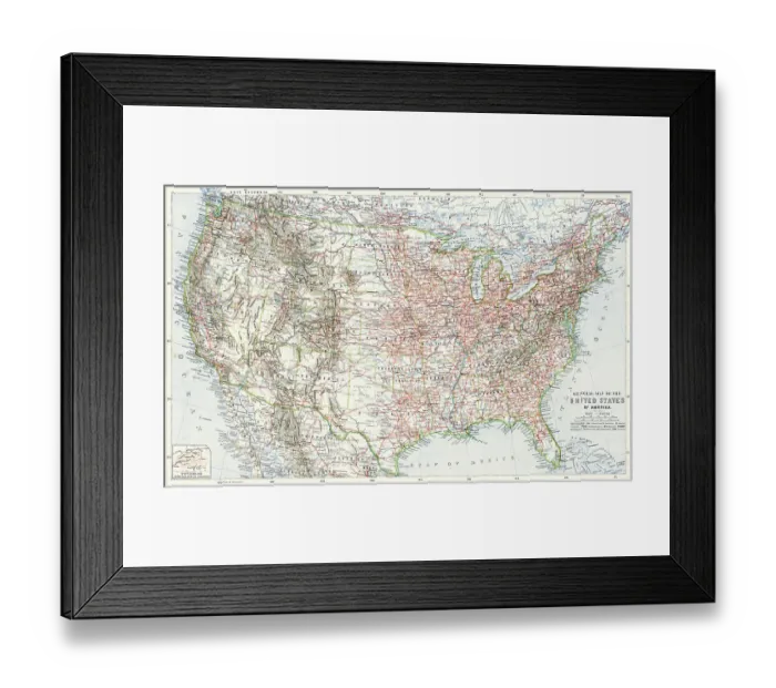 Framed Print : North America map Framed Print : North America map