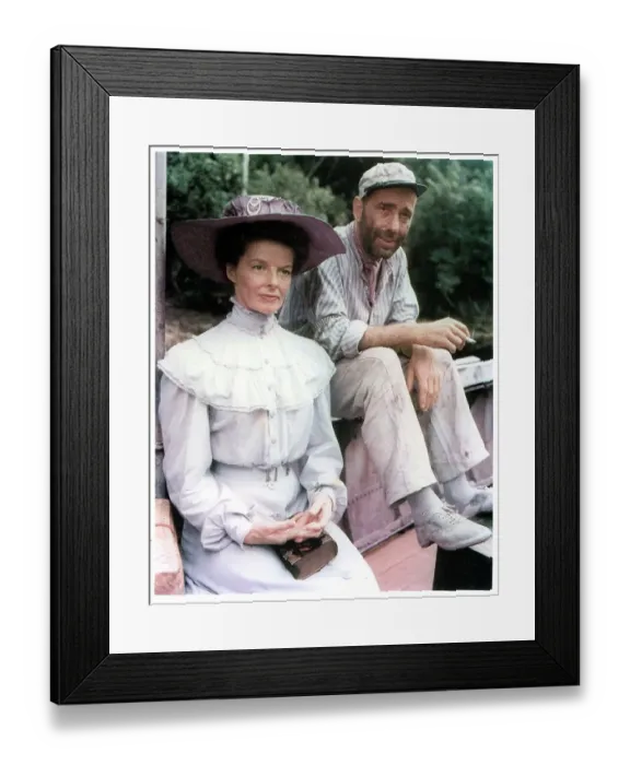 Framed Print : Katharine Hepburn And Humphrey Bogart In The African Queen